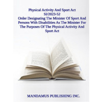 Order Designating The Minister Of Sport And Persons With Disabilities As The Minister For The Purposes Of The Physical Activity And Sport Act