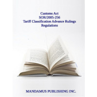 Tariff Classification Advance Rulings Regulations