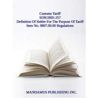 Definition Of Settler For The Purpose Of Tariff Item No. 9807.00.00 Regulations
