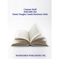 Hunter Douglas Canada Remission Order