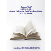 General Preferential Tariff Withdrawal Order (2013 Gpt Review)