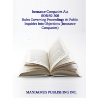 Rules Governing Proceedings At Public Inquiries Into Objections (Insurance Companies)